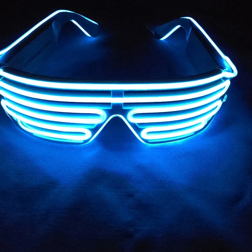 {SOLD} Elite Eyewear Wireless Light-Up Shutter Shades (Blue/White Frame) - Picture 5 of 8